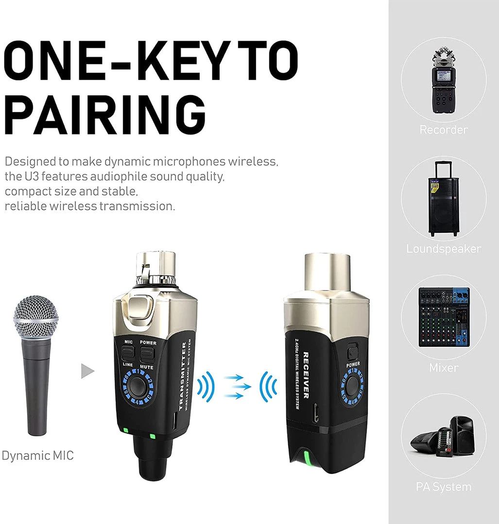 Xvive U3 Plug-on Microphone Wireless System Accessories