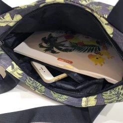 UKULELE MOVEMENT Hawaiian Tote Bag - Green Leaves 06