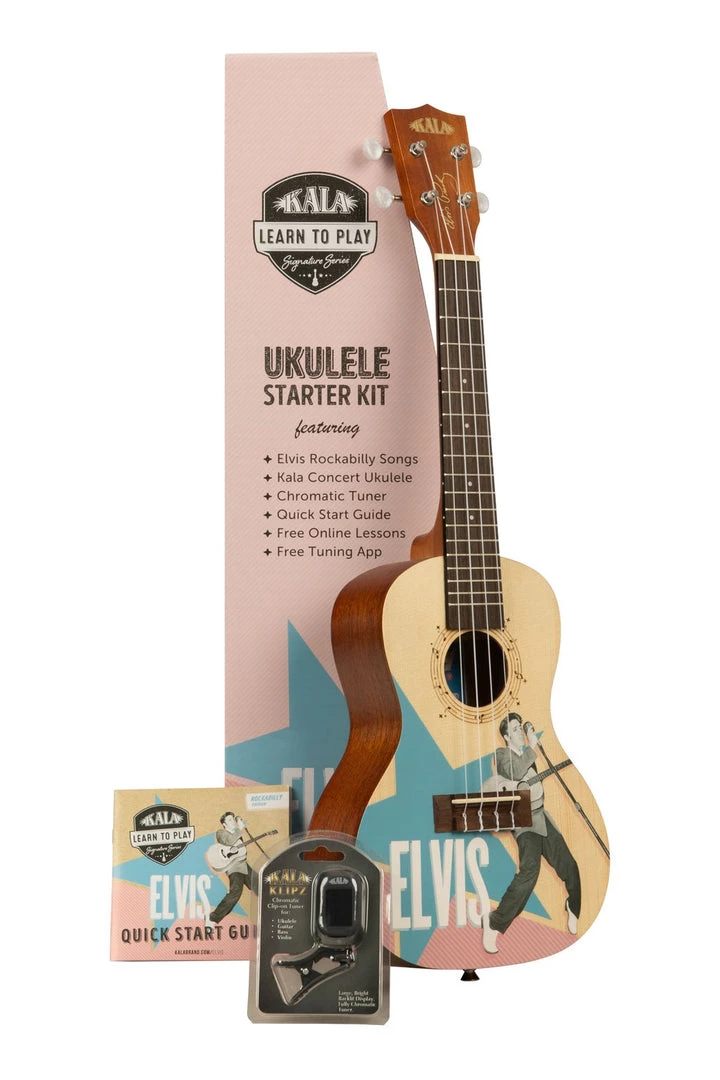 Ukuleles Kala Learn-To-Play Concert Ukulele Starter Kit (Elvis Rockabilly)