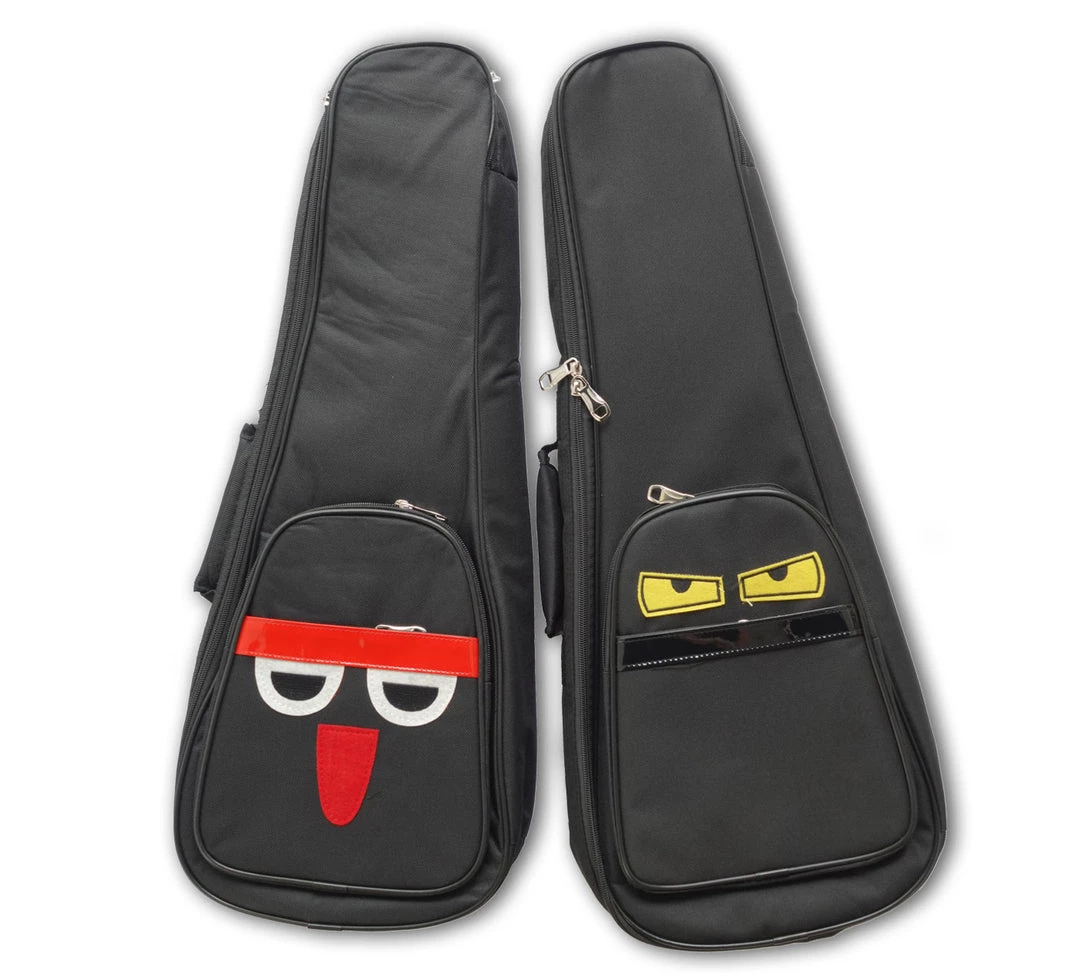 UKULELE MOVEMENT Accessories Padded Ukulele Gigbag (Black With Face)