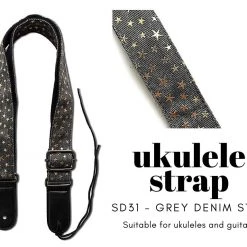 Renegade Ukulele Strap STRAP/SD31 (Grey Denim Star) Accessories