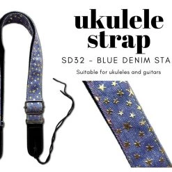 Renegade Ukulele Strap STRAP/SD32 (Blue Denim Star) Accessories