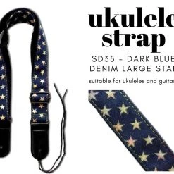 Renegade Ukulele Strap STRAP/SD35 (Dark Blue Denim Large Star)