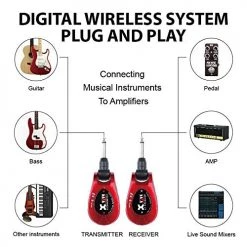 Xvive U2 Rechargeable 2.4GHZ Wireless Instrument Audio Transmitter Audio Accessories